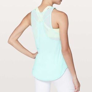 Lululemon Athletica Light Blue Aqua Sculpt II Running Tank Top